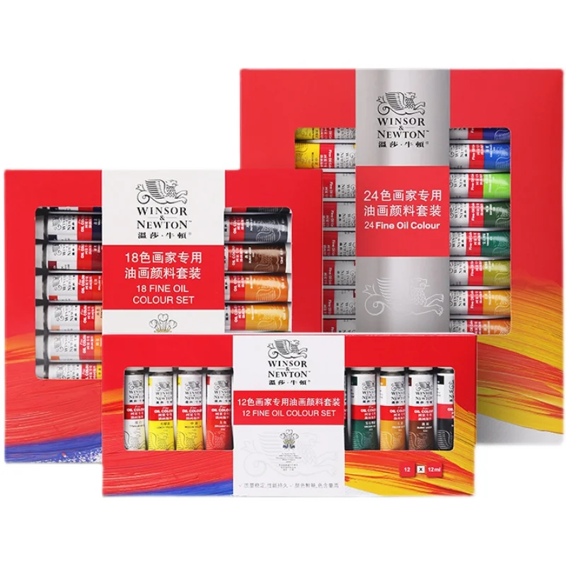 Winsor&Newton 24/18/12 Colors 12ML Professional Oil Paint Set for Artist Canvas Oil Painting Drawing Art Paint Supplies Set
