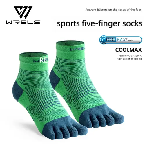 WRELS Coolmax Sports Socks Comfy Elastic Shock-proof Breathable Run Knitted Socks High Performance Athletic Five Toe Socks - Image 9