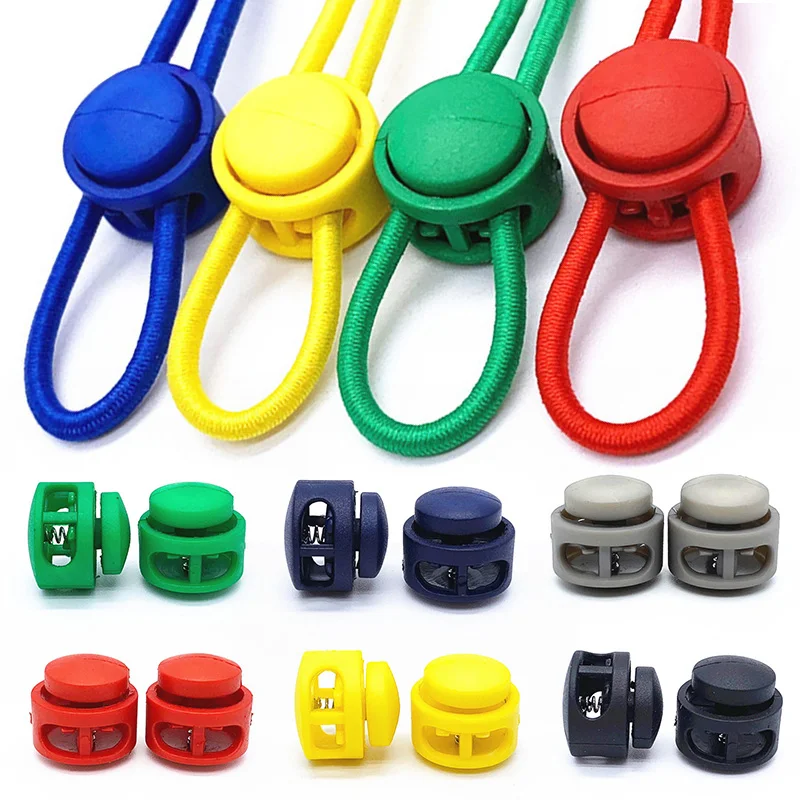 10Pcs Plastic Spring Buckle Stopper Hat Elastic Rope Cord Lock