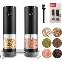 Electric Salt and Pepper Grinder Set, Automatic Mill, Adjustable Coarseness,   Convenient One-Hand Operation