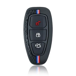 Stylish Metallic Silicone Car Key Fob Case (Black)