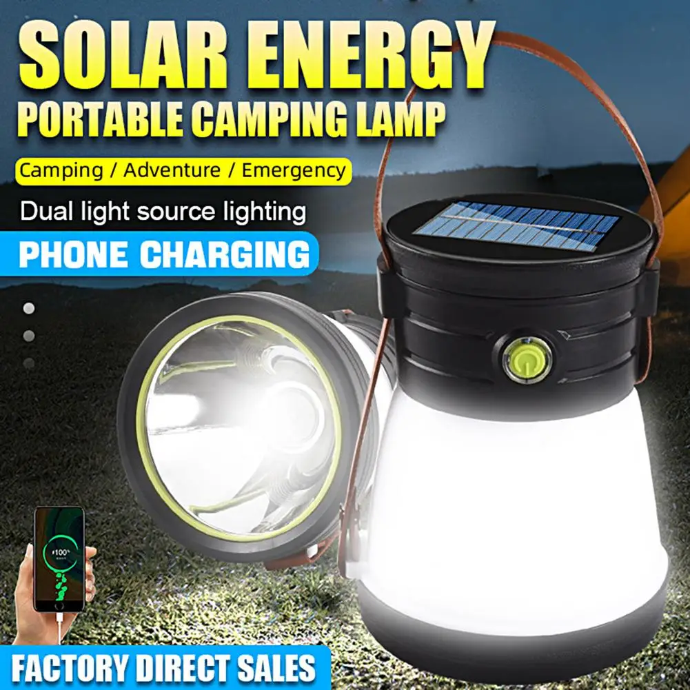 

Solar Camping Light High Brightness Water Proof Illumination ABS Searchlight USB Multifunctional Tent Light Camping Accessories