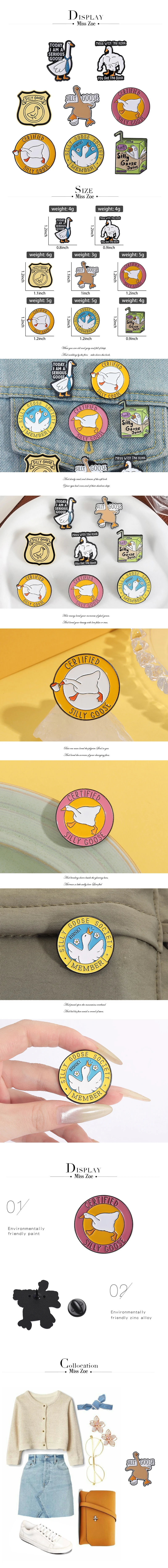 HEUTE, I AM A SERIOUS GOOSE Emaille Pins Benutzerdefinierte Silly Goose Club Broschen Revers Abzeichen Kleidung Tier Schmuck Geschenk für Freunde – Detail 1