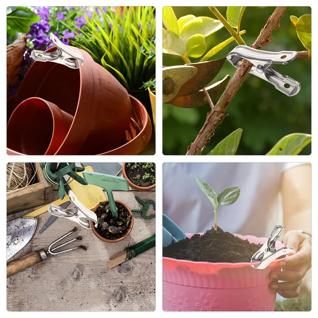 30 Db Rozsdamentes Acél Üvegházhatású Klipek Paplanjogosok Szárítókeret Rögzítő Kerti Szárító Bilincsek Nagy Törülköző Fogasok - Image 5