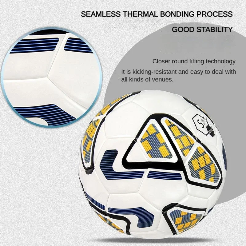 Professional Standard Football Size 5 PU Hot Lamination Match Training Machine Sticker PU Soccer Seamless Wear-resistant Ball