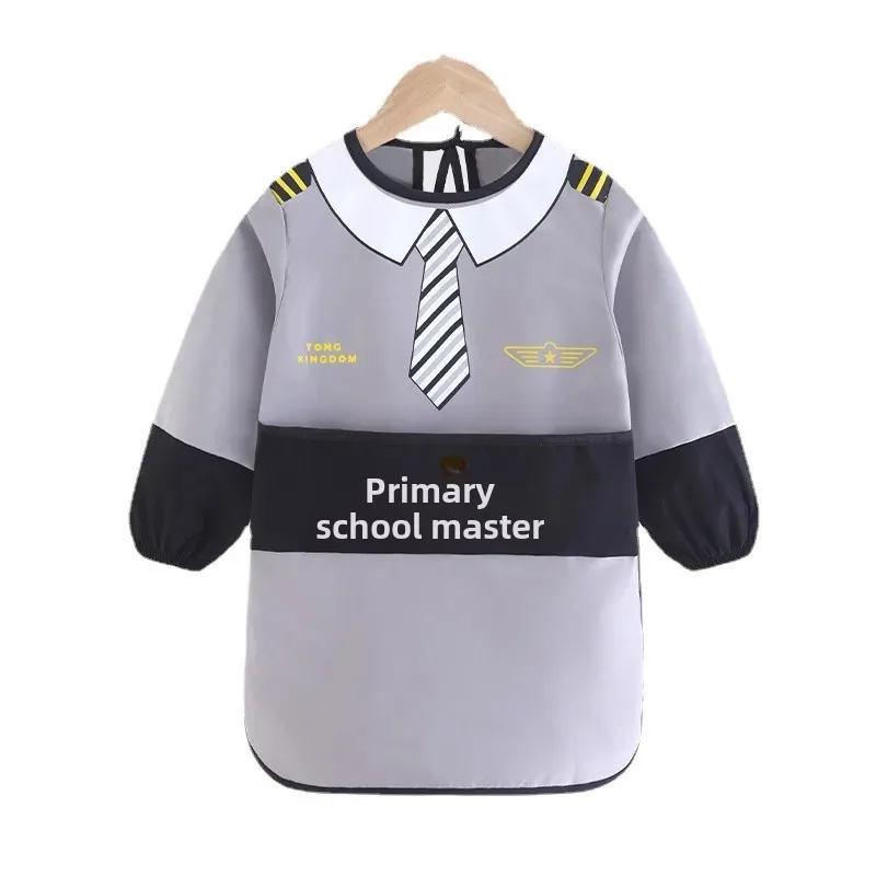 Waterproof Long Sleeve Baby Feeding Apron Child Eating Coverall Dirt Resistant Outwear for Autumn Winter Drawing And Eating