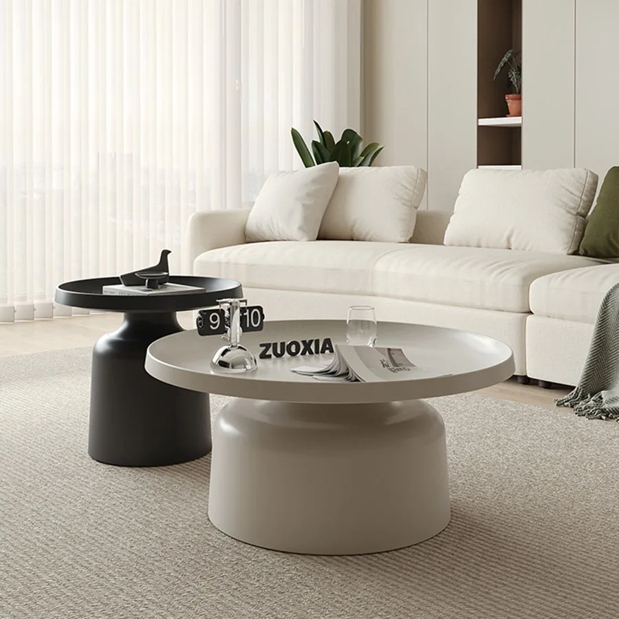 

Modern Coffee Table Living Room Topper Set Italian Coffee Table Nordic Round White Black Colours Luxury Table Basse FurnitureXS