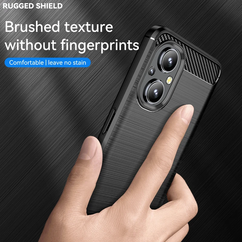 Sleek Carbon Fiber Bumper Rubber Silicone Case - Enhanced Protection