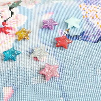 Glitter Star Diamond Painting Cover Minder Picture Cross Stitch Magnet Holder Locator for Adults DIY Handmade Art Craft Accesso