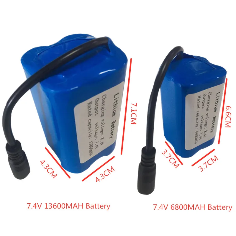 7.4V 13600Mah 6800Mah Battery, battery for t188 h18 C18 Bait Boat Battery Style7 : 