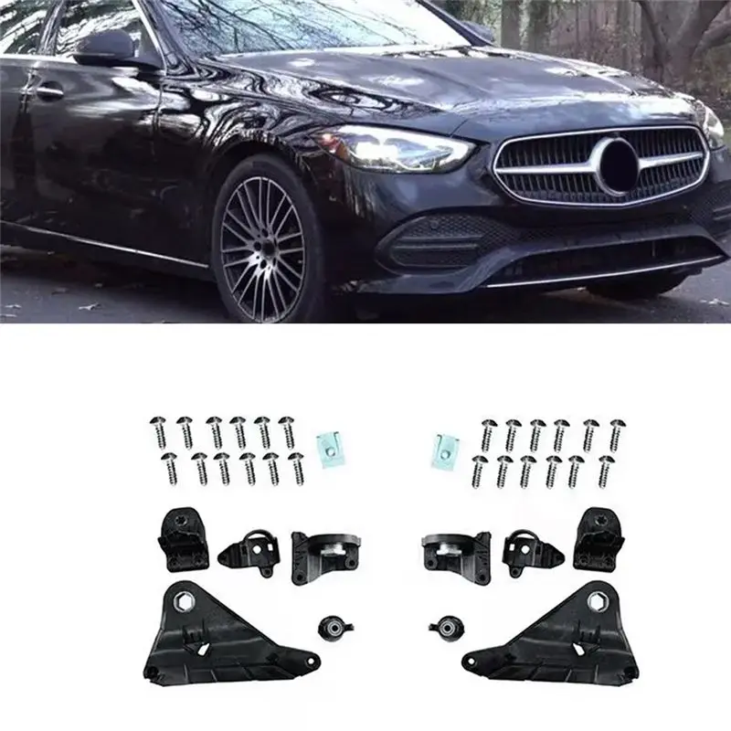 A65P-1Pair 헤드라이트 수리 브래킷 키트 A2068209700 A2068209800 메르세데스-벤츠 C 클래스 W206 2022-2024 헤드램프 고정 클로