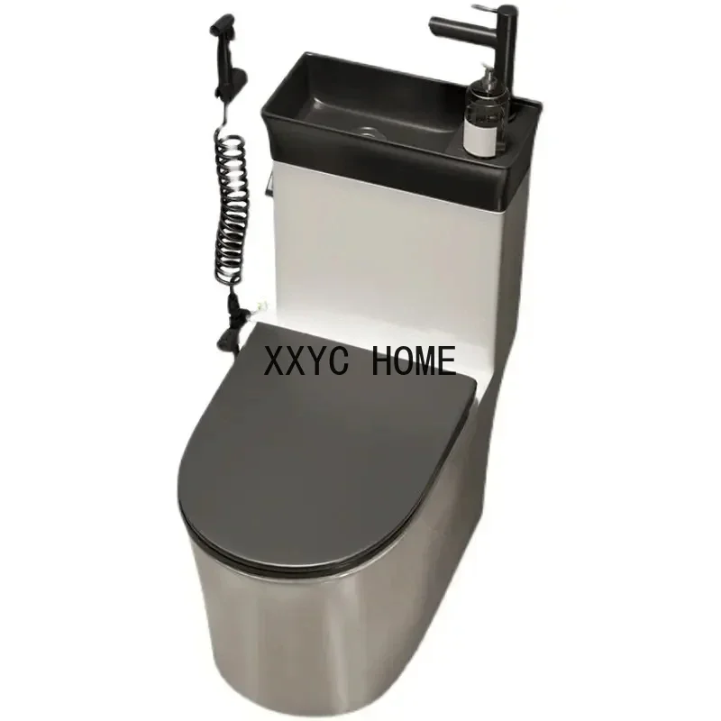 

Household toilet with wash basin ceramic integrated water tank dual-use water-saving water pumping seat toilet