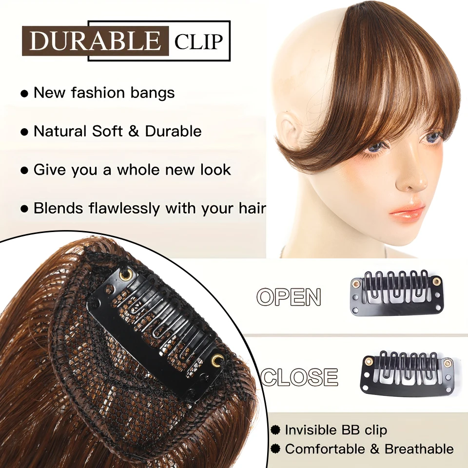 LUPU Synthetic Clip In Hair Bangs Wig With Natural Side Bangs Fluffy And Add Hair Flipper Bangs Hair Extensions For Women