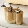 Modern Gold Stainless Coffee Table,Stainless Steel Small Cloud Fashion Design Accent Table End Table for Living Room Bedroom 1