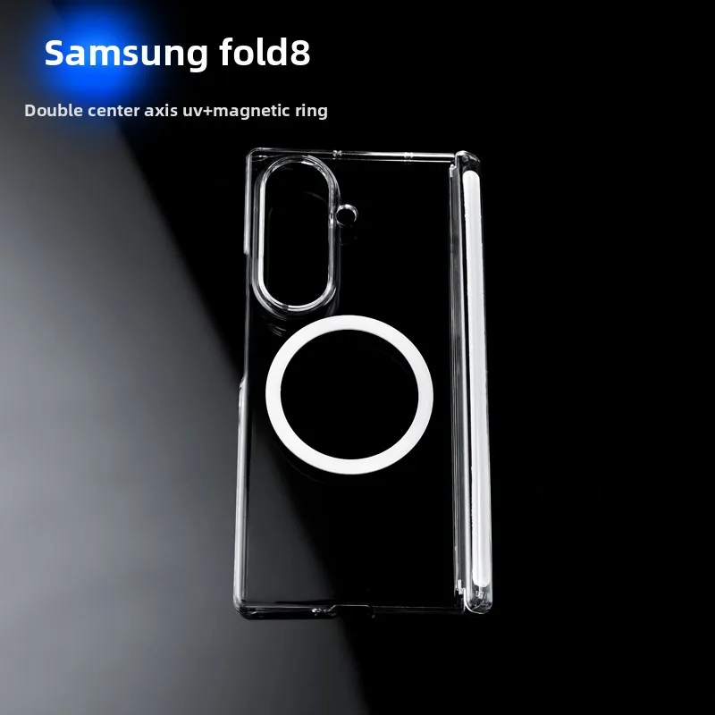 Magnetic Shockproof Transparent Back Cover with Hinge Protector