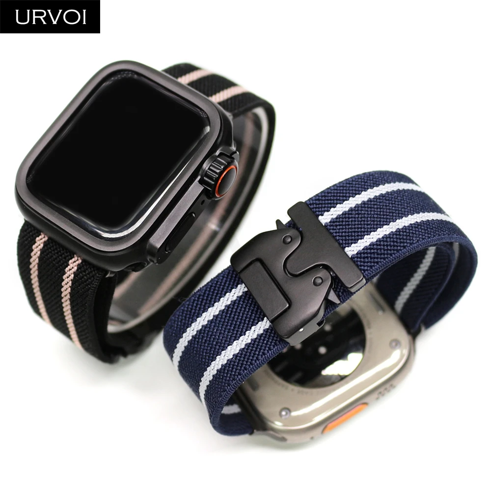 Double Color Stripes Nylon Loop Band with Parachute Buckle