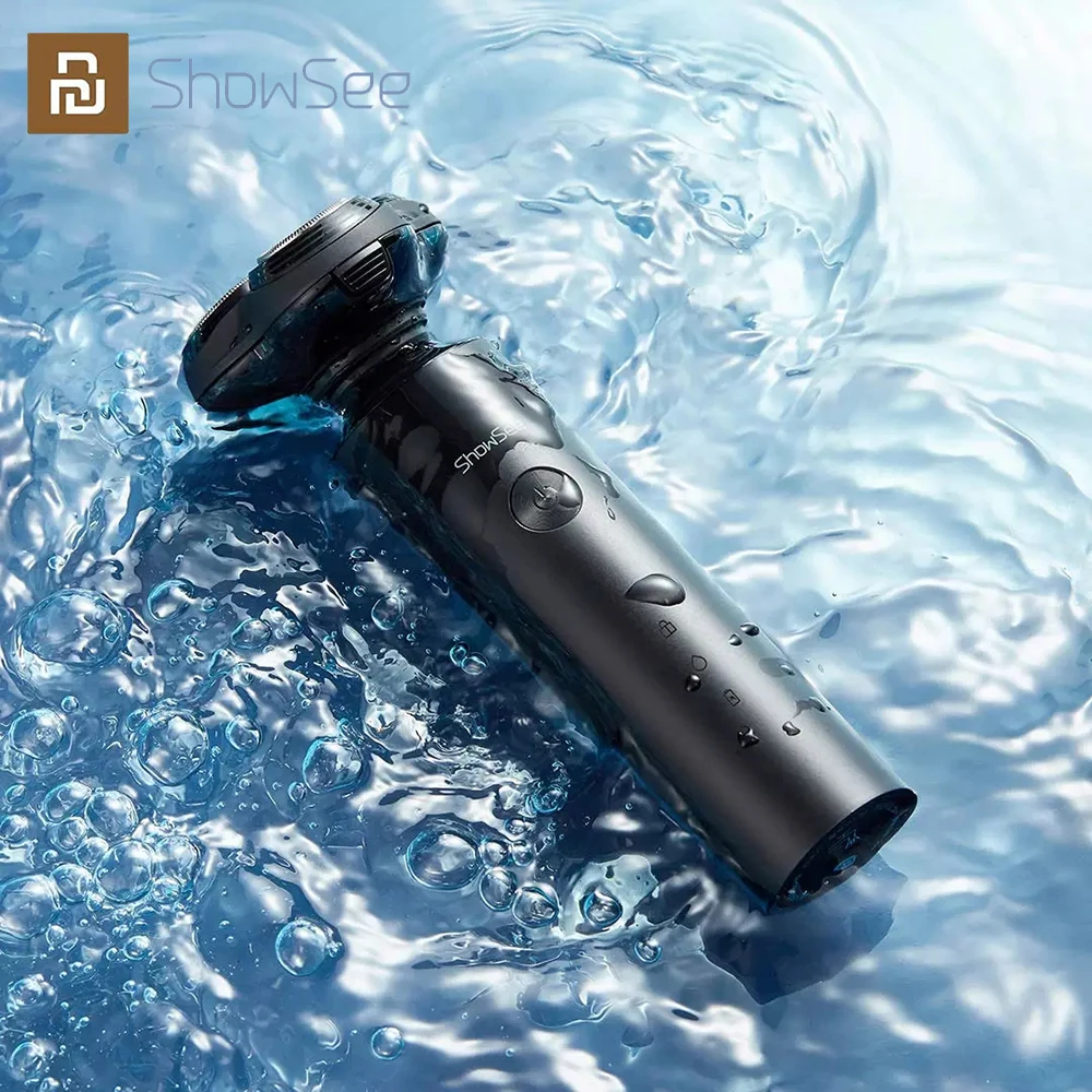 Showsee Electric Shaver Dry Wet Shaver Washable Razors Beard Rechargeable Waterproof Washable Type-C Fast Charge