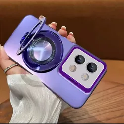Matte Holder Ring Phone Case with Enhanced Grip and Protection for Nord CE2 Lite 5G (Purple Glitter)