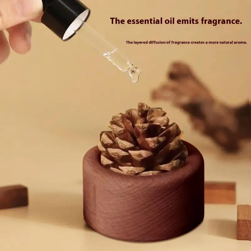 1Pcs Spherical Design Natural Fragrance Dispersion Bedroom Decor Diffuser For Room Fragrance Wooden Essential Oil Diffusers