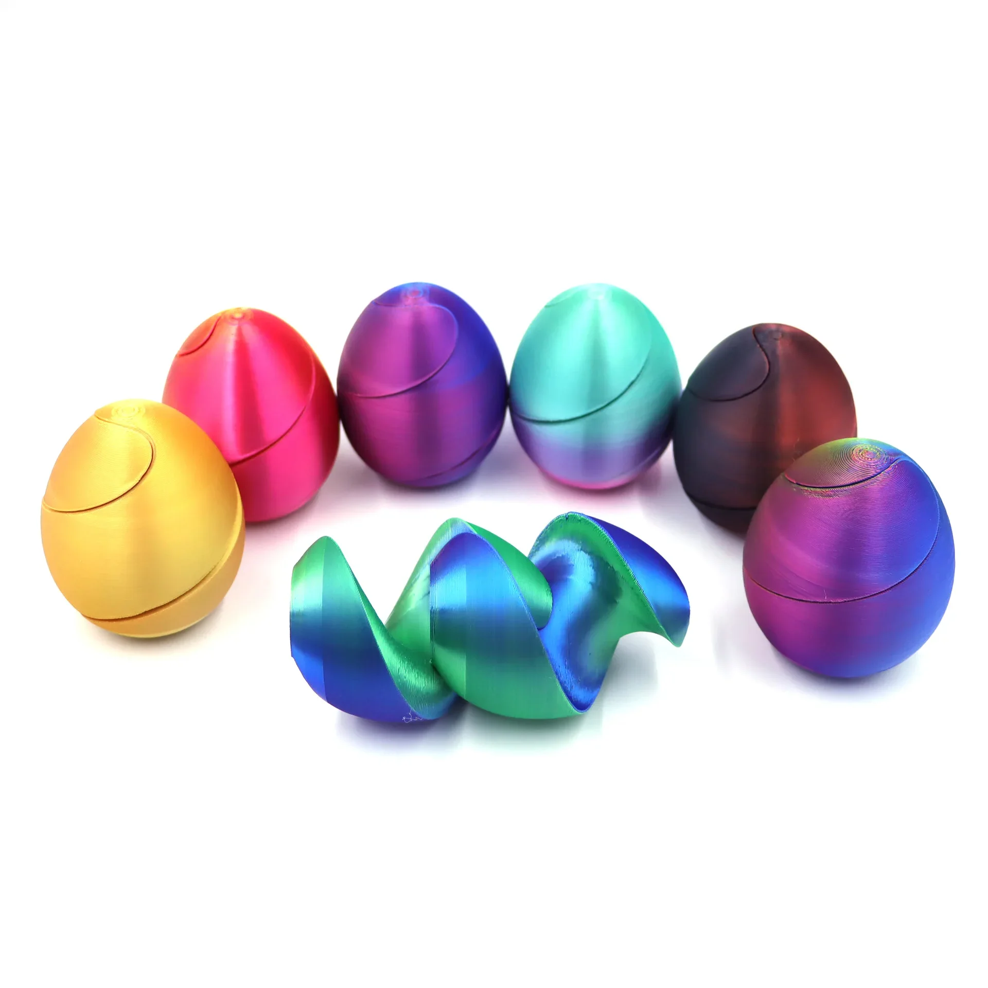 Fidget Toy 3D Print Spiral Eggs Impossible Shuttle Toys Passthrough Sculpture Mini Vortex Thread Illusion Home Desktop Decor