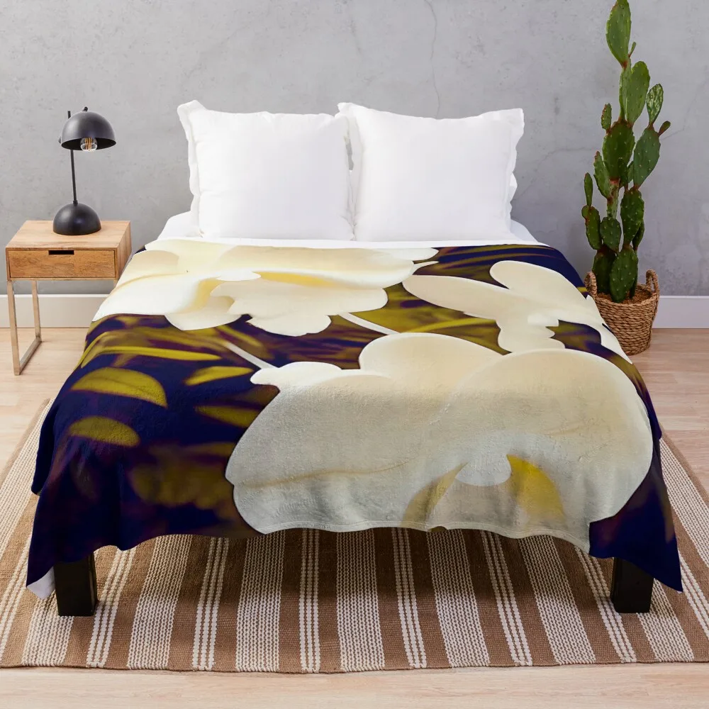 

Creamy Sculpted Orchids Throw Blanket Hairy Blanket Kid'S Blanket Softest Blanket Weighted Blanket