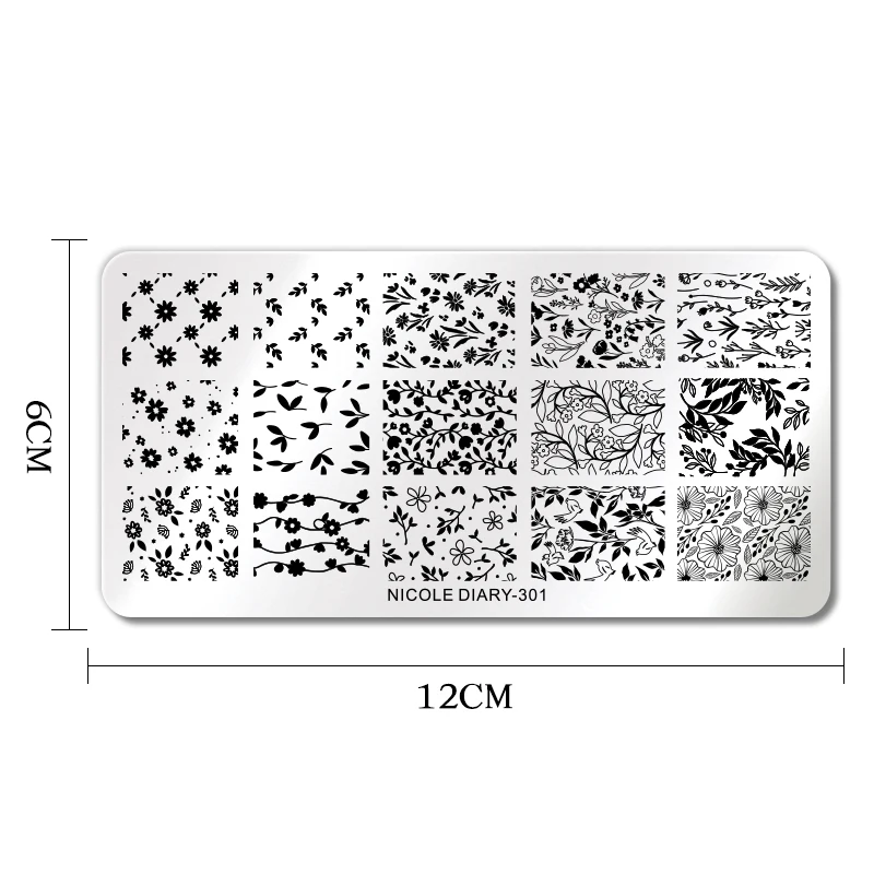Nail Stamping Plates Floral Leaves Nail Stamping Plates Image Transfer Template Geometric Flower Stainless Steel Stencil Nail Art Tools
