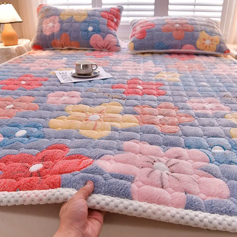 Bed Mattress Thickness Bedding Mat Tatami Mat Winter Warm Thick Soft Plush Mattress Breathable Student Dormitory