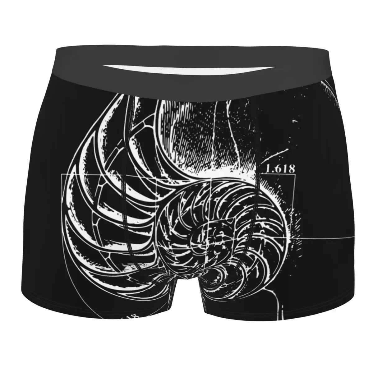 

Man Boxer Shorts Panties Fibonacci On A Nautilus Shell Breathable Underwear Math Male Funny S-XXL Underpants