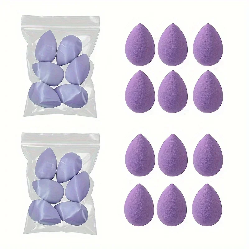 6/12PCS Mini Makeup Sponges Set - Latex-Free Dual Use for Foundation/Concealer Travel Size Hypoallergenic