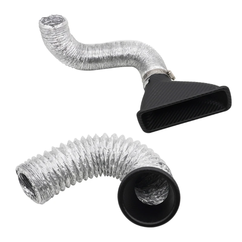 Air Intake Kit Car Front Bumper Turbo Air Intake Pipe Funnel Kit Carbon Fiber Style Auto Replacement Accessories