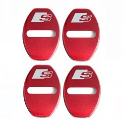 Enhanced Car Door Lock Cover Case Set - 4PCS, Premium Automotive Accessories (Red)