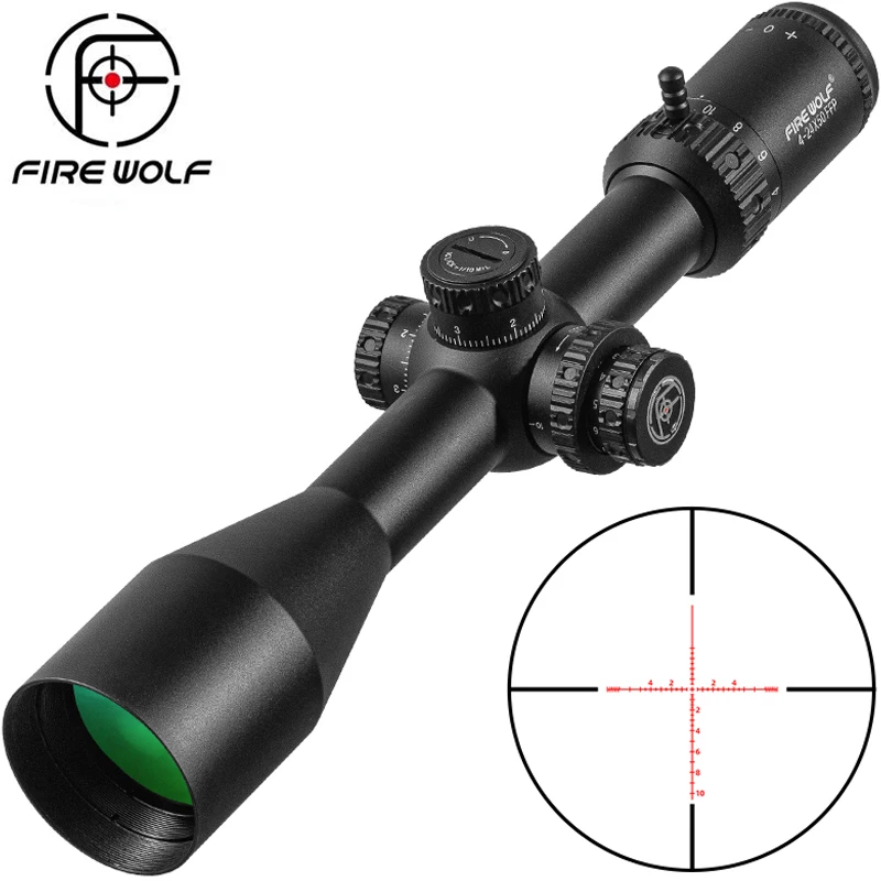 

FIRE WOLF 4-24x50 FFP First Focal Plane Scope Tactical Riflescope With Illumination For Long Range Shooting Hunting Fit .338