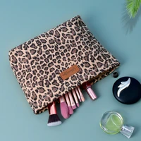 Grand sac de maquillage imprimé léopard – Sac à main élégant et mignon pour femmes et filles 4