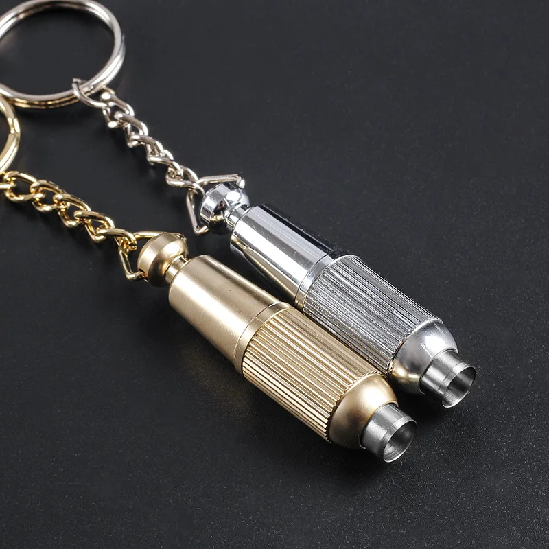 

Pocket Hole Opener for Cigar Drill, Carved Striped Round Cutter, Cigar Punch, Cigar Cutter Blade, Key Ring Chain