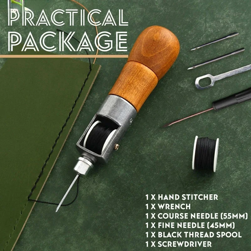 Leather Sewing Kit Shoe Repair Tool Needle Awl Hand Stitcher Craft Supplies DIY Bag