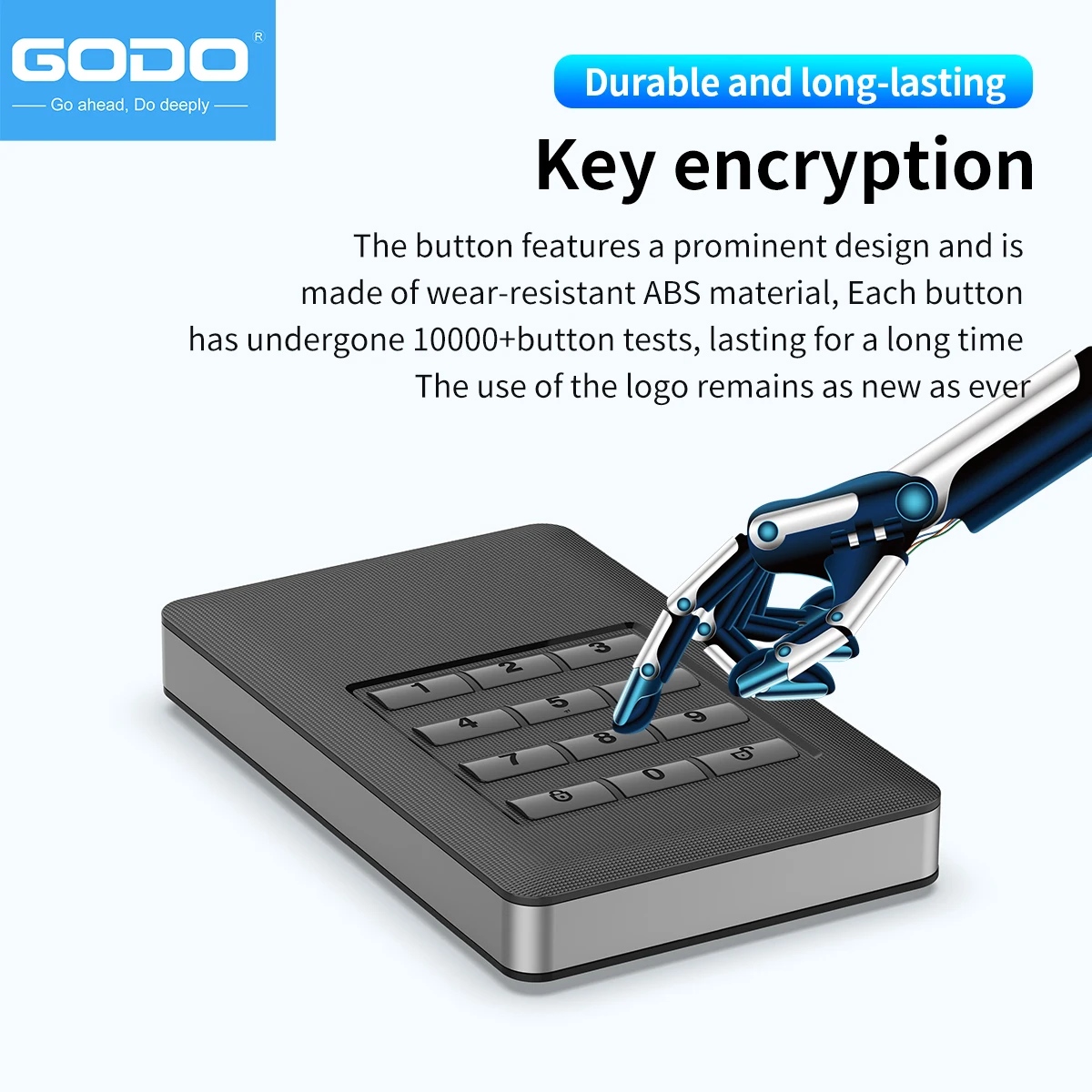External Hard Drive Case Hard Drive Enclosure Hard Disk Case External Hard Drive Box HDD Case Enclosure GODO M.2 MSATA Hardware encryption USB3.0 Full disk EncryptionTool 2.5&ldquo;Sata