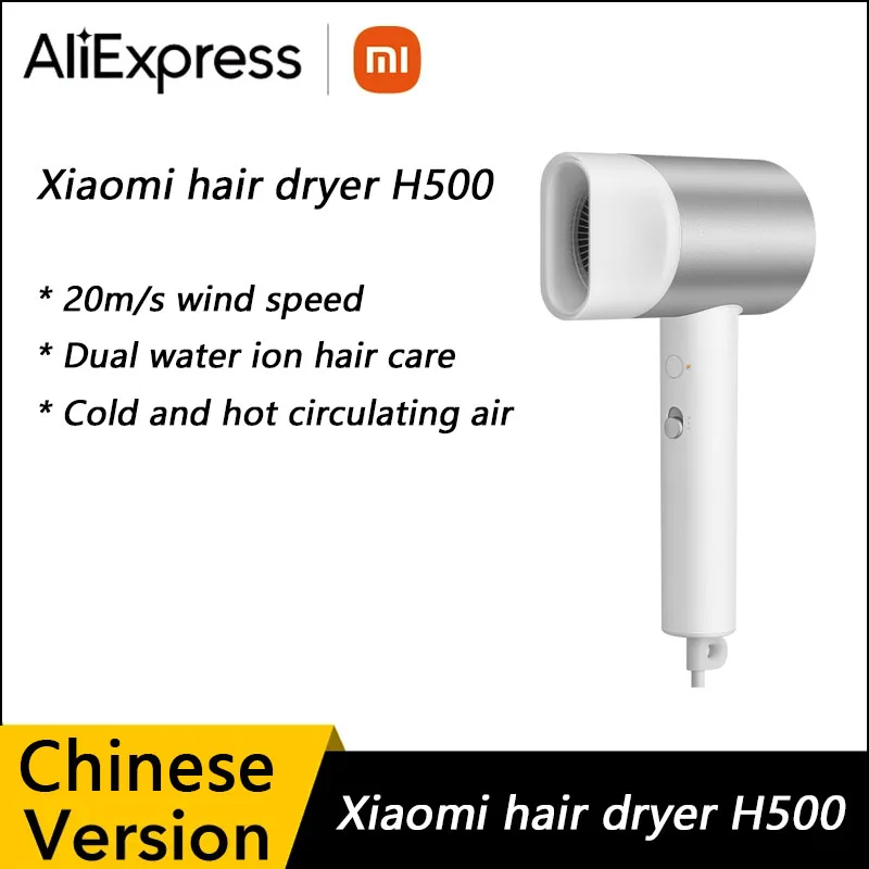 Original XIAOMI MIJIA Water Ion Hair Dryer H500 Wind 20m/s 1800W Hot and Cold Circulating Air Mode Quick Dry Profession Care