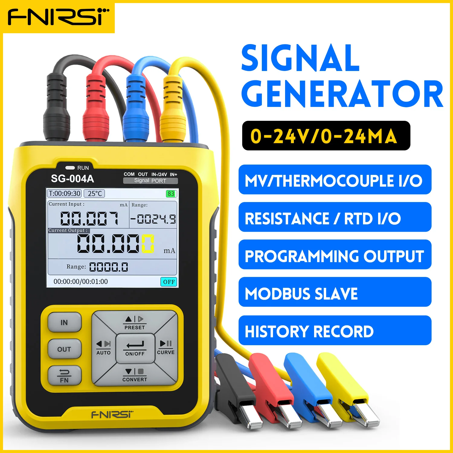 Signal Generator Kit Signal Generator FNIRSI SG-004A 4-20mA Multifunctional Gerador de sinal PT100 Thermocouple Resistance Pressure Transmitter Process Calibrator