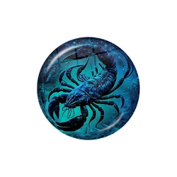 Zodiac Punk Mysterious Glass Cabochon - Handmade Constellation Art Piece - 30mm (5)