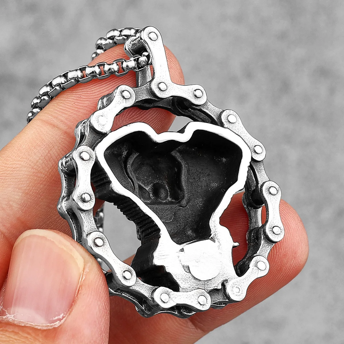 Steampunk Skull Stainless Steel Pendant Necklace - Punk Jewelry Creativity Gift