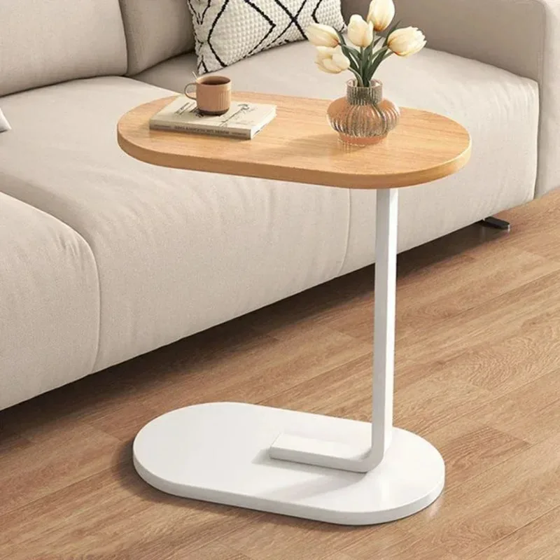 Side Table C-shaped Small Coffee Table for Living Room Sofa Home Portable Modern