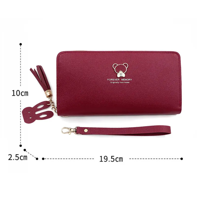 New Women Phone Bags Long Wallets Free Name Engraving Cute Card Holder Zipper Female Purse Minimalist Coin Pocket Women's Wallet 3