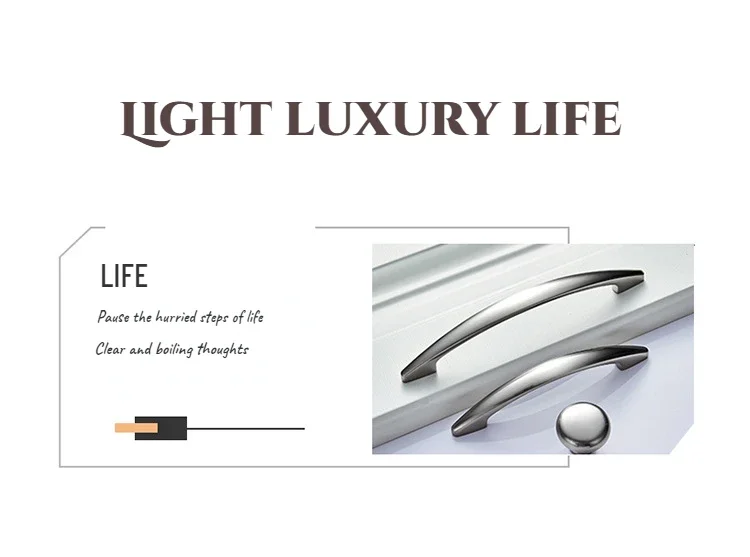 Description Picture 3 of itemZinc Alloy Cabinet Handle European Furniture Hardware Black And Silver Simple Drawer Door Handle Cabinet Pulls