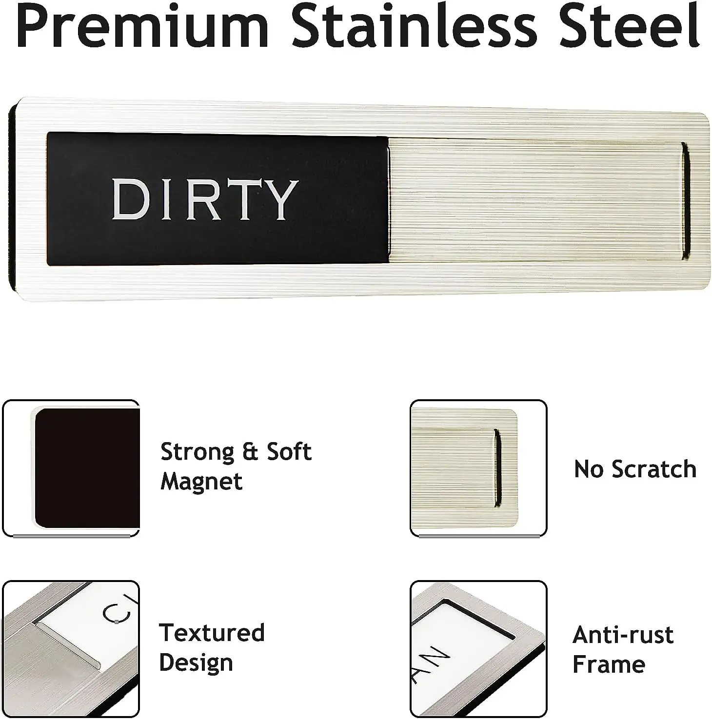 Dishwasher Magnet Clean Dirty Sign Non-Scratch Kitchen Decor