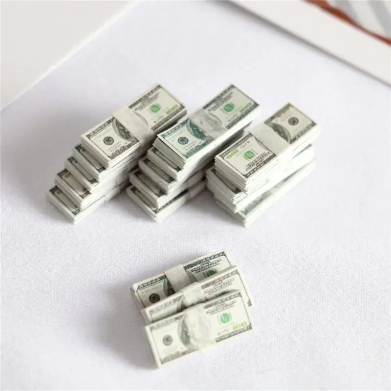 Fake Money Prop Toy 5PCS Dollar Euro Ticket Banknotes Mini Currency Banknote Model Kids Dollhouse Miniature Props