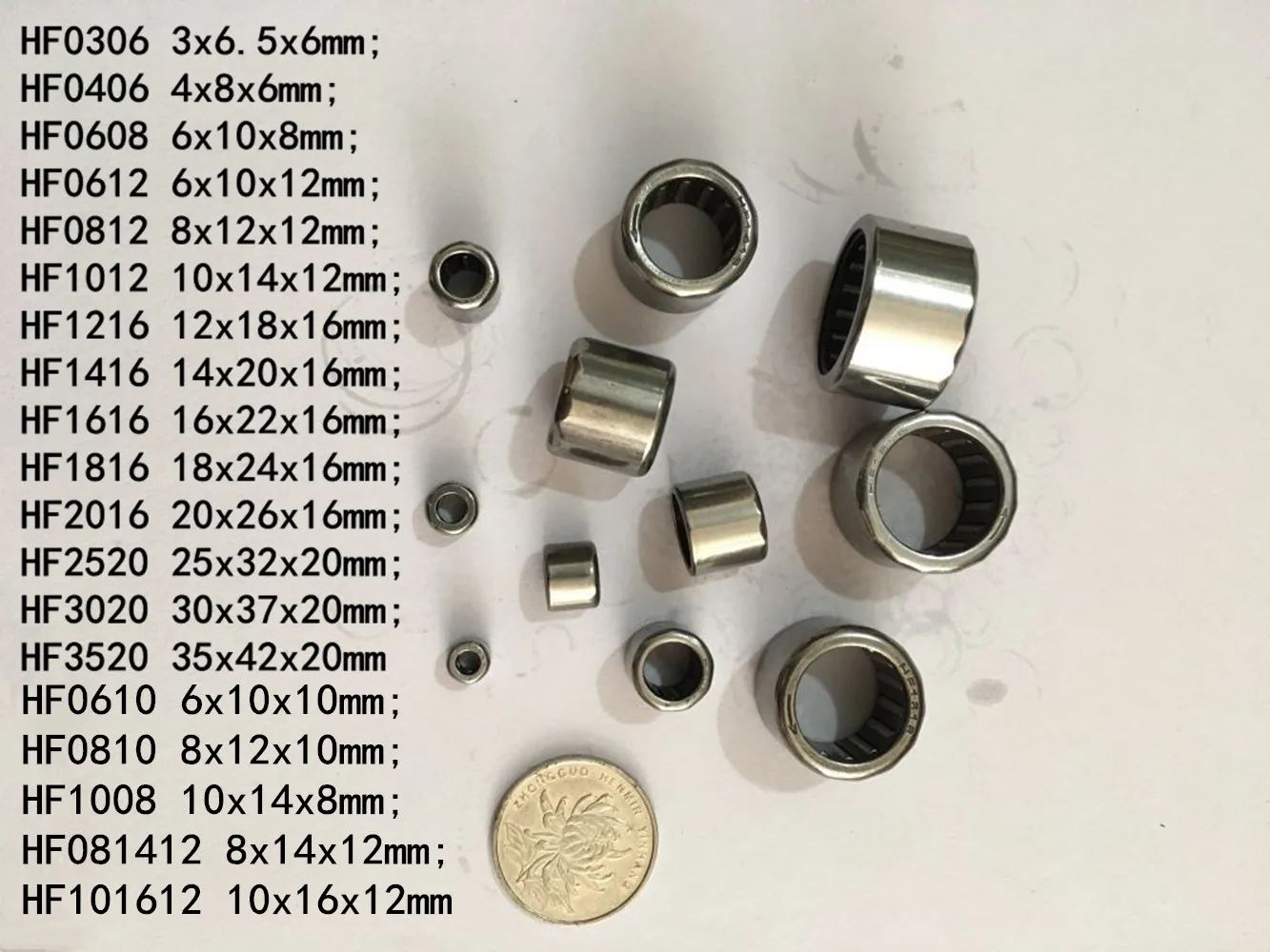 

2-10PCS HF0306 HF0406 HF0608 HF0612 HF0812 HF1012 HF2016 Single Way Needle Bearing One Way Roller Bearing Needle Roller Bearing