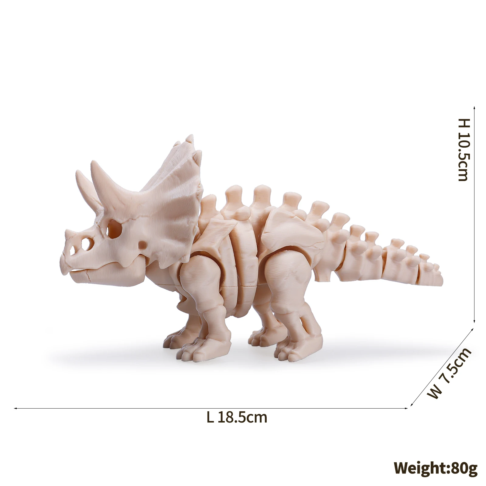3D Printed Dinosaur Skeleton Figurine - Articulating Prehistoric Collectible Desk Decoration