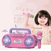 Kids Microphone Karaoke Machine Music Instrument Toys with Light Indoor Outdoor Travel Educational Toy Gift for Girl Boy Child 4