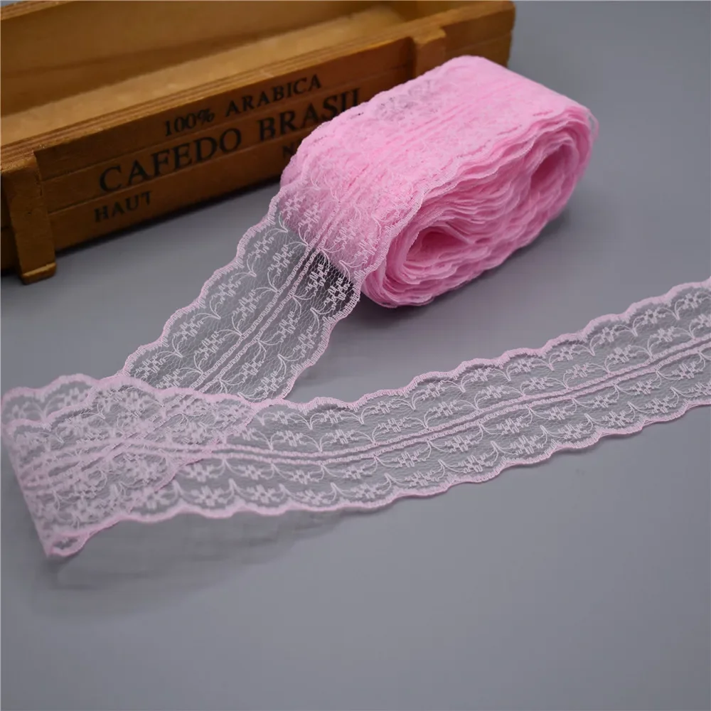 Lace Sewing Supplies 10 yards Lace Ribbon 45MM Width Trim Fabric DIY Embroidered Net Cord for Decoration