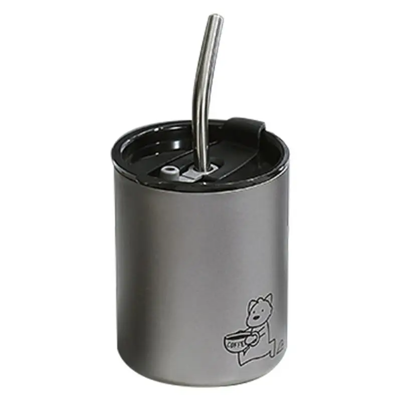 

Travel Coffee Mug Insulated Flip-up Stainless Steel Leakproof Thermos With Straw Portable Thermos With Straw Coffee Thermo Cup
